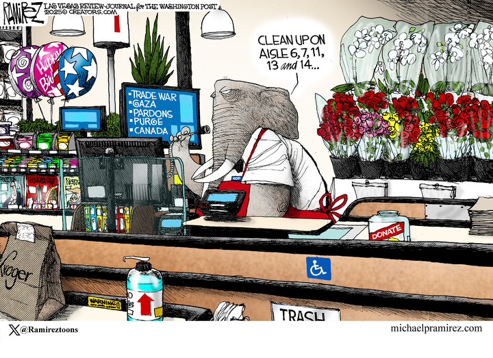 Michael Ramirez for Feb 14, 2025