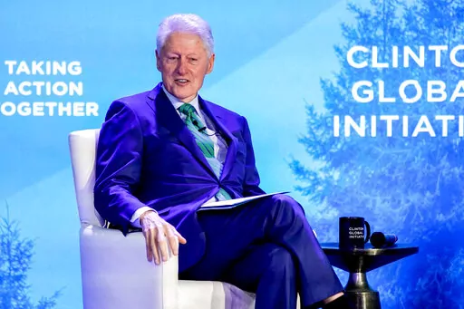 Former President Bill Clinton speaks at the Clinton Global Initiative, Monday, Sept. 19, 2022, in New York. (AP Photo/Julia Nikhinson)