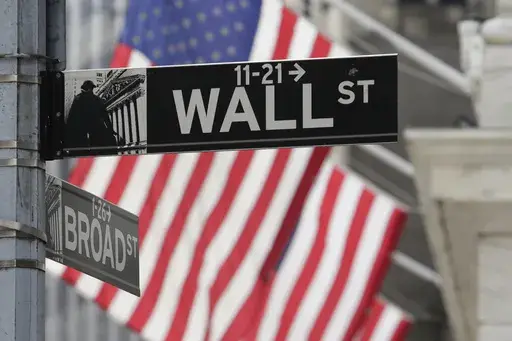 Signs marking the intersection of Broad and Walls Streets appear near the New York Stock Exchange on Oct. 1, 2024, in New York. (AP Photo/Peter Morgan, File)