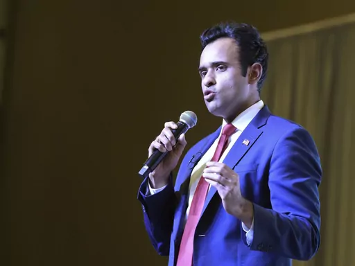 Tech entrepreneur Vivek Ramaswamy speaks at the Vision '24 conference on Saturday, March 18, 2023, in North Charleston, S.C. Organizers are describing the gathering as “casting the conservative vision" for the next White House race. (AP Photo/Meg Kinnard)