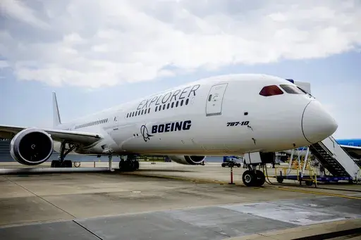A Boeing ecoDemonstrator Explorer, a 787-10 Dreamliner, sits on the tarmac at their campus in North Charleston, S.C., May 30, 2023. The Federal Aviation Administration said Monday, May 6, 2024, that it has opened an investigation into Boeing after the beleaguered company reported that workers at a South Carolina plant falsified inspection records on certain 787 planes. Boeing said its engineers have determined that misconduct did not create “an immediate safety of flight issue.” (Gavin McInt