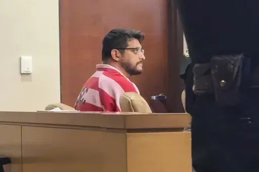 Eddie Duran sits in an Okaloosa County courtroom on Thursday, Aug. 29, 2024, in Fort Walton Beach, Fla. (AP Photo/Kate Payne)