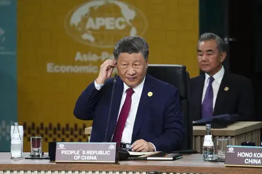 Chinese President Xi Jinping takes part in the Economic Leaders Meeting during the APEC summit in Lima, Peru on Nov. 16, 2024. (Sean Kilpatrick /The Canadian Press via AP, File)