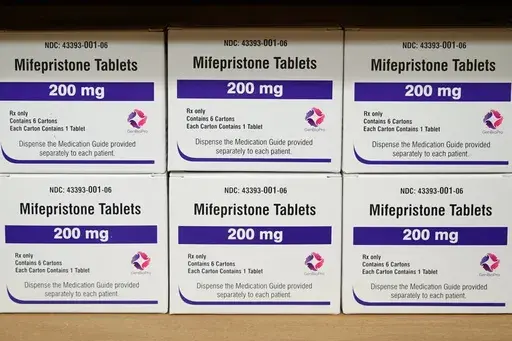 Boxes of the drug mifepristone sit on a shelf at the West Alabama Women's Center in Tuscaloosa, Ala., on March 16, 2022. The Supreme Court will again wade into the fractious issue of abortion when it hears arguments Tuesday, March 26, 2024, over mifepristone, a medication used in the most common way to end a pregnancy, for a case with profound implications for millions of women no matter where they live in America and, perhaps, the race for the White House. (AP Photo/Allen G. Breed, File)