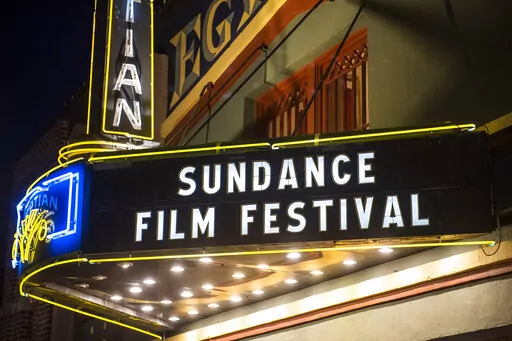 The marquee of the Egyptian Theatre appears during the Sundance Film Festival in Park City, Utah on Jan. 28, 2020. After two years of virtual editions, the Sundance Film Festival is returning to Park City, Utah armed with a robust slate of diverse features and documentaries that will premiere over 10 days beginning on Thursday, Jan. 19. (Photo by Arthur Mola/Invision/AP, File)
