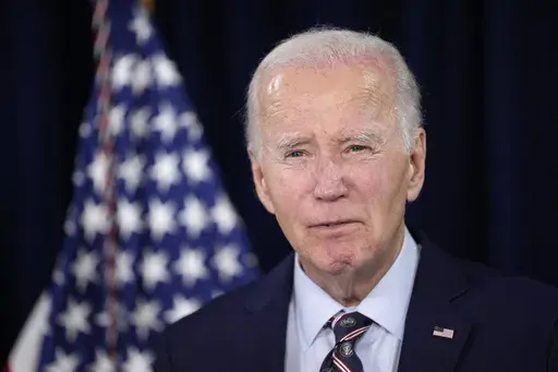 President Joe Biden speaks about the death of former President Jimmy Carter Sunday, Dec. 29, 2024, at the Company House Hotel in Christiansted, St. Croix, U.S. Virgin Islands. (AP Photo/Susan Walsh)