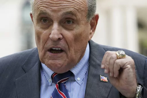 Former New York City Mayor Rudy Giuliani speaks during a news conference, Tuesday, June 7, 2022, in New York. In a legal complaint filed in New York, Monday, May 15, 2023, a woman who says she worked as an off-the-books employee for Giuliani during his stint as Donald Trump’s personal lawyer alleges that the former New York City mayor coerced her into sex and owes her nearly $2 million in unpaid wages. (AP Photo/Mary Altaffer, File)