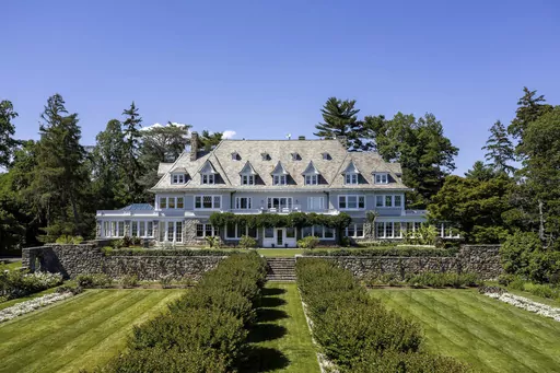 This June 2021 photo shows Copper Beech Farm, a 50-plus acre waterfront estate in Greenwich, Conn, which recently sold for $138,830,000. Sotheby's International Realty believes it to be the most expensive property ever sold in Connecticut. (Daniel Milstein/ Sotheby's International Realty via AP)