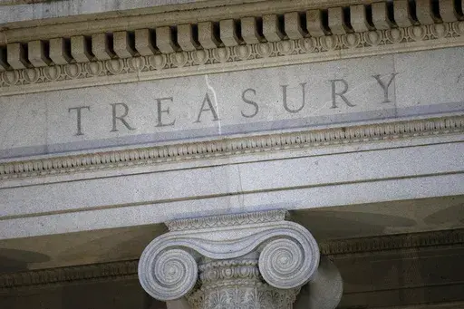 The U.S. Treasury Department building, June 6, 2019, in Washington. The U.S. and U.K. on Thursday imposed a new round of sanctions on Iran as concern grows that Tehran’s unprecedented attack on Israel could fuel a wider war in the Middle East. (AP Photo/Patrick Semansky, File)