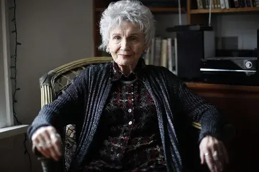 Canadian author Alice Munro is photographed during an interview in Victoria, B.C. Tuesday, Dec.10, 2013. (Chad Hipolito/The Canadian Press via AP, File)