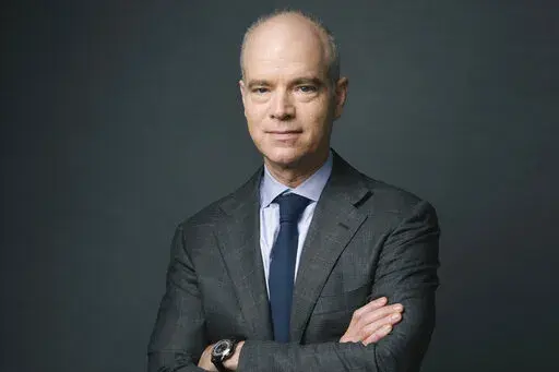 Joe Kahn poses for a photo, Sunday, April 17, 2022 in New York. The New York Times has named  Kahn as its new executive editor, replacing Dean Baquet as leader of the storied paper's newsroom.  The Times said Kahn, who has been managing editor at the the paper since 2016, will assume his new role effective June 14. Baquet will remain at The Times but in a new position, the paper said in a news release Tuesday, April 19 .(Celeste Sloman/The New York Times via AP)